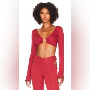 NWT Indah Long Sleeve Layla Crop Top in color Posh